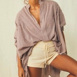 Free People Yarn Dye Tuck Up Tuck In Sleep Shirt